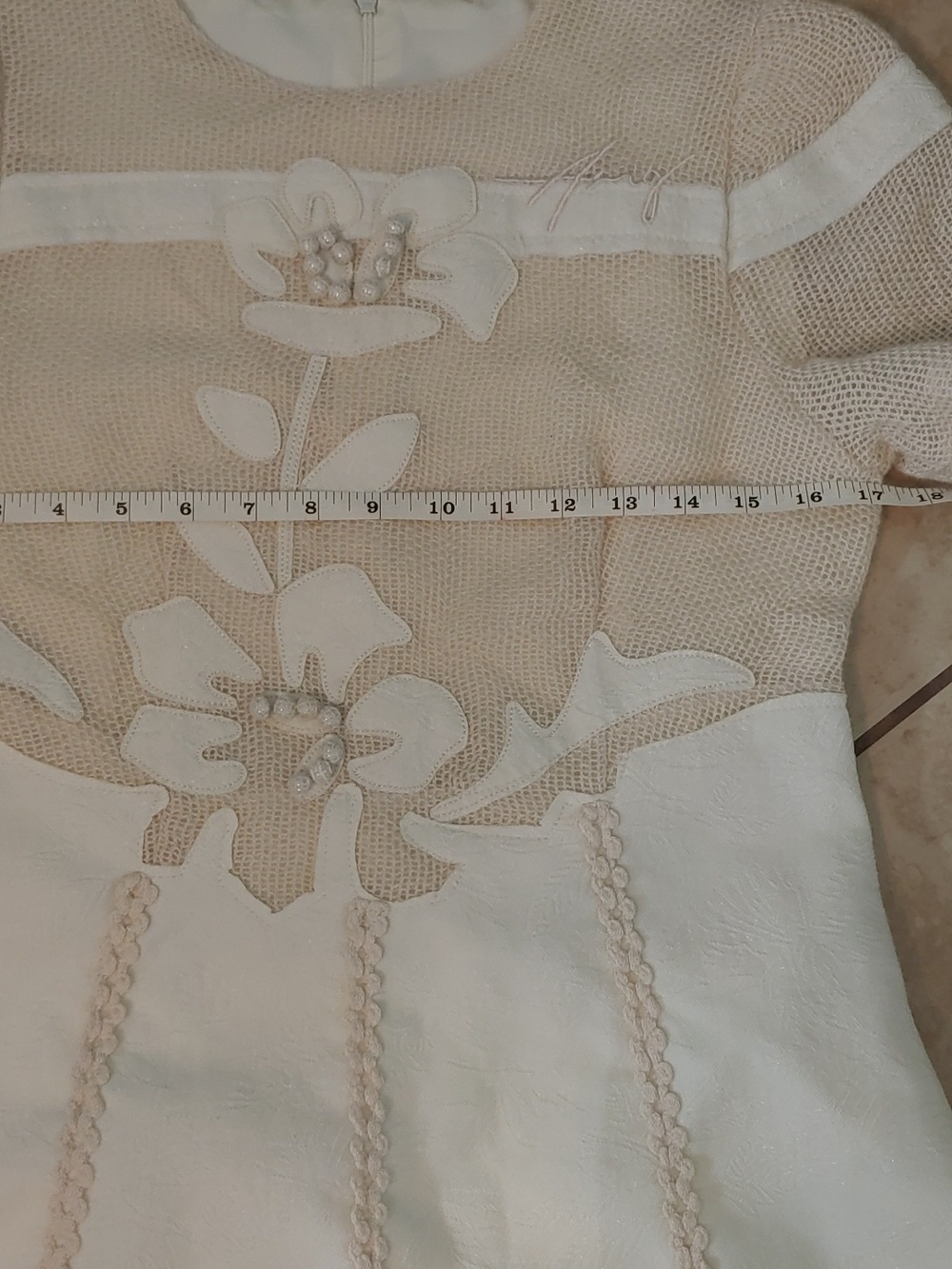 Miss Rosier Dress NWT Diane Floral Embroidered Openwork Midi Size XL - Picture 7 of 8